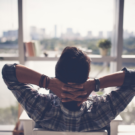 man relaxing